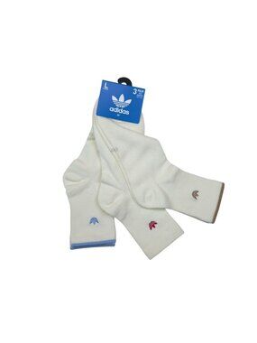Adidas Originals 3-Pk High Quarter Socks Large Moisture-Wicking W10-13 / M 8-12
